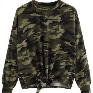 Camouflage Crewneck Pullover Sweatshirt - L